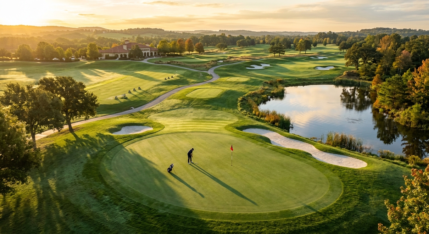 Sunrise at a championship golf course